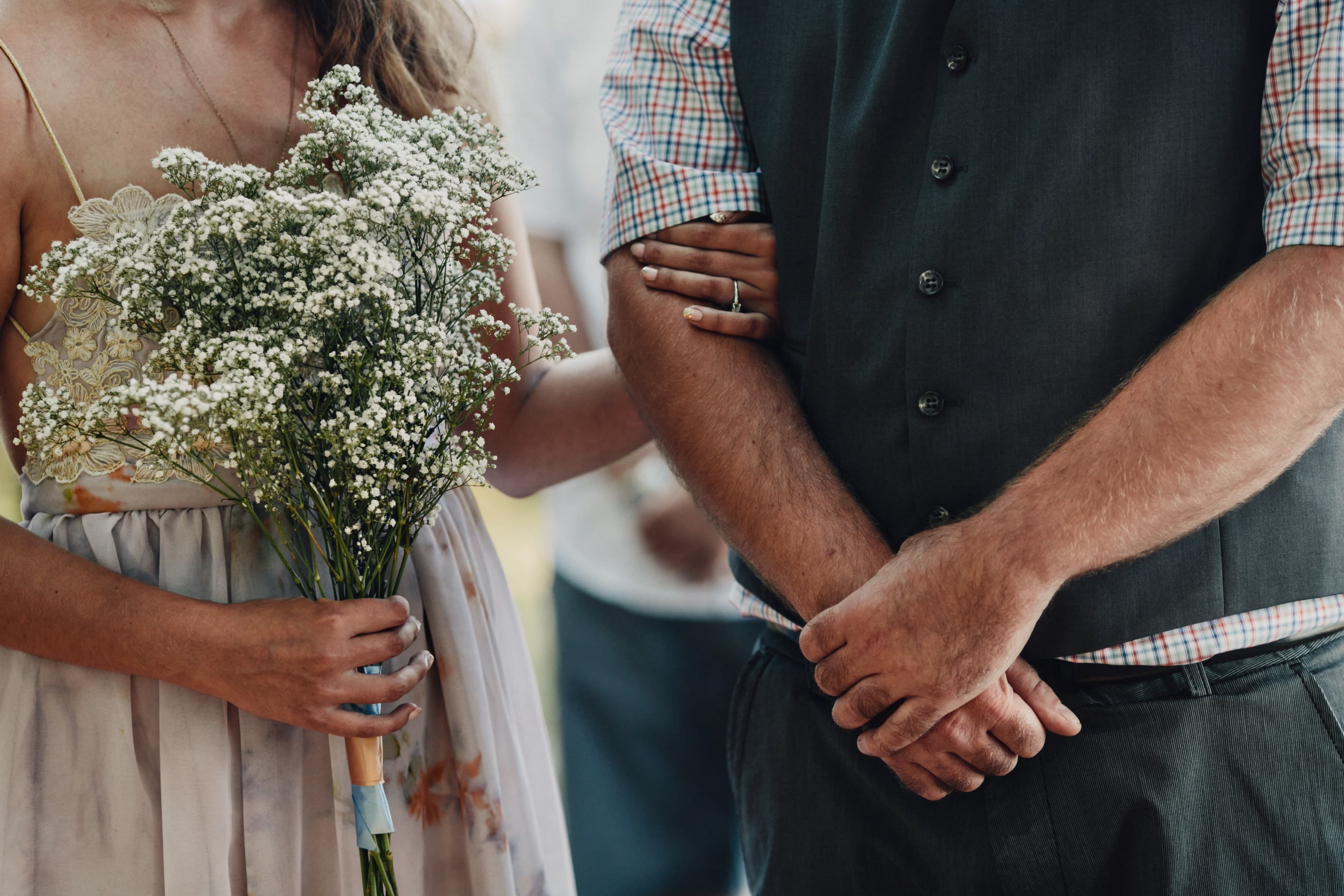 The Keefes holding hands